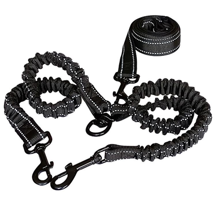 Drag Two One Dog Ropes Elastic Buffering Dog Chains Double Reflective Traction