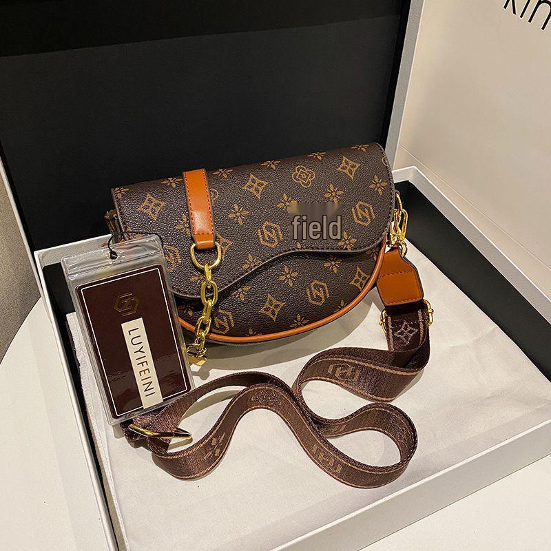 

2023 Luxury Versatile Saddle Bag – High-End Fashion with Wide Strap for Women