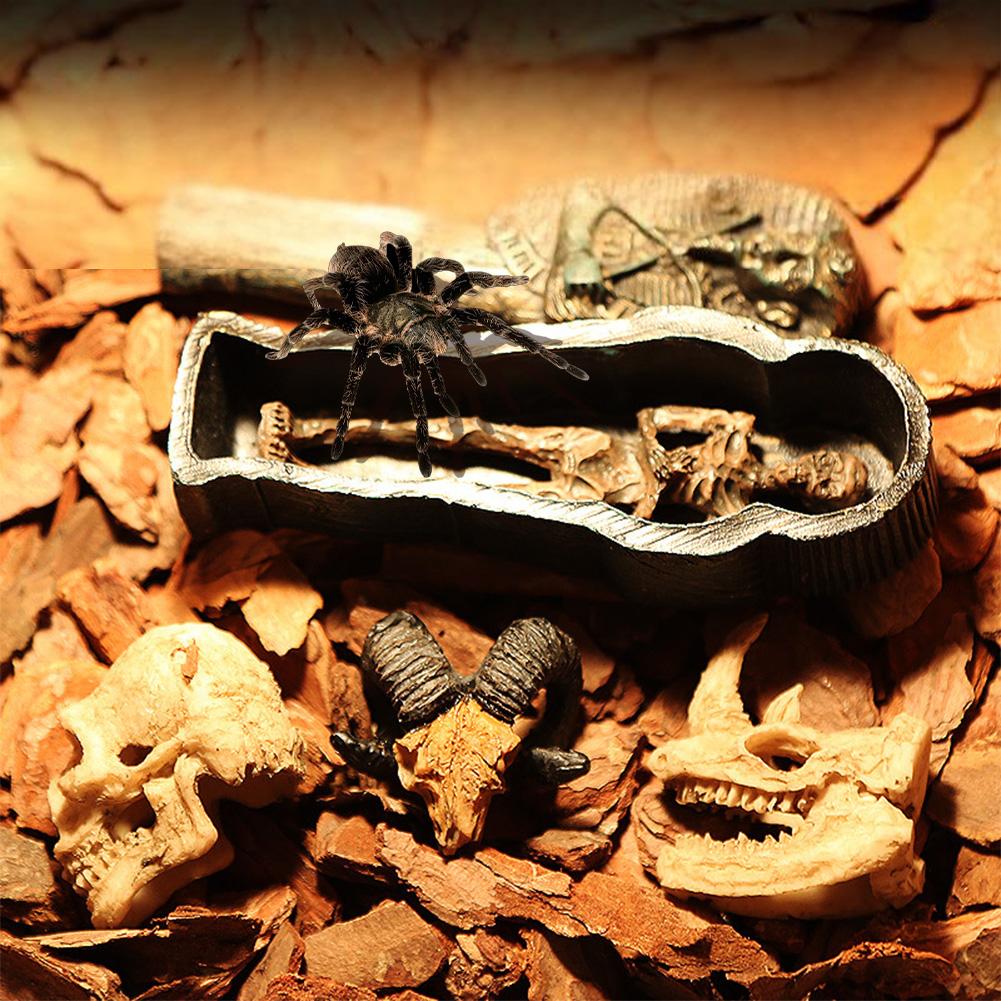 Egyptian Statue Resin Craft Aquarium Decoration Accessories, Ancient Egyptian Mummy Figurine With Coffin Creative Ornament For Fish Tank Decor