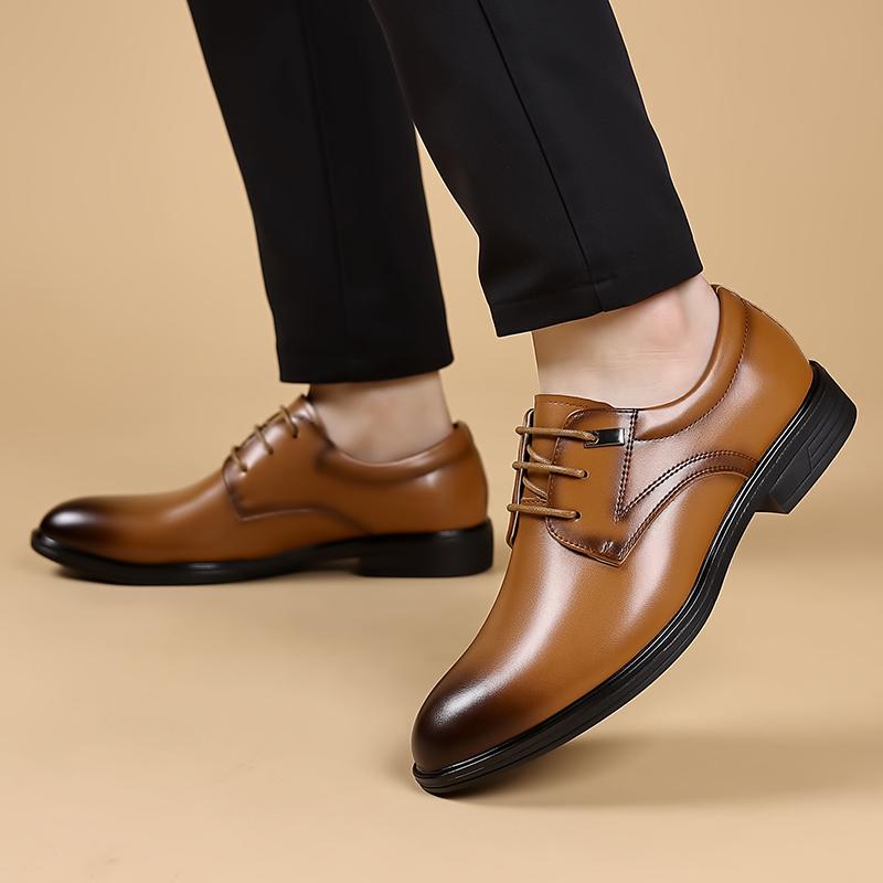 Men Business Dress Shoes Black Brown Leather Lace Up Oxfords Shoes Comfortable WEdding Party Shoes Formal Office Work Footwear
