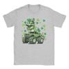 Dino St. Patrick's Day T-Shirts für Unisex Lustiges Baumwoll-T-Shirt Rundhals Kurzarm-T-Shirts Oberteile für Erwachsene