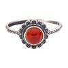 S925 Sterling Silver Natural Red And Green Agate Purple Dragon Crystal Sea Blue Treasure Color Treasure Thai Silver Ring Ethnic Style Pattern