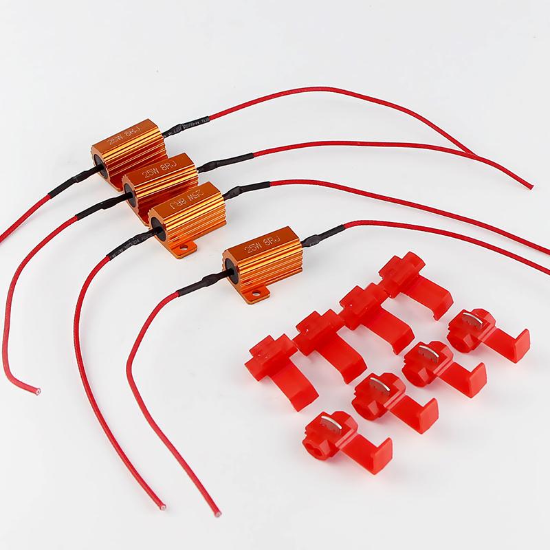 2/4PCS 12V 25W 50W Canbus LED Decoder Load Resistors For Repair LED Bulb Fast Flashing Warning Error Canceller Car Accessories