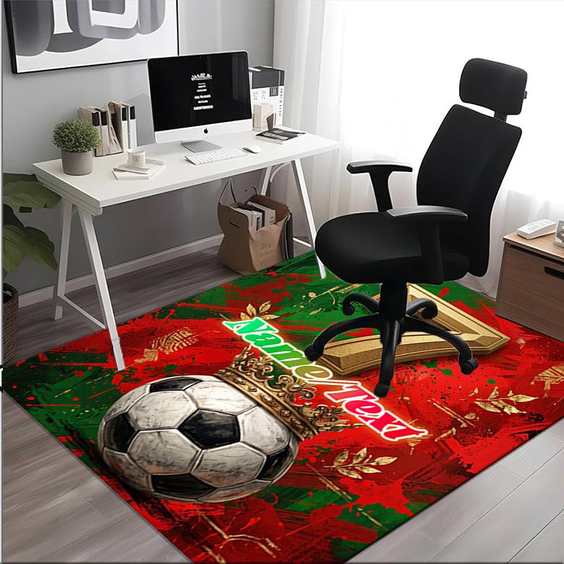 1PC Custom Name Soccer Legend Number Theme Floor Mat Ideal for Living Room, Game Rooms, Office, Bedroom,Floor Mat Playful Design