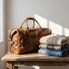 Genuine Leather Travel Duffel Bag Weekend Luggage Buffalo Leather Duffle Bag
