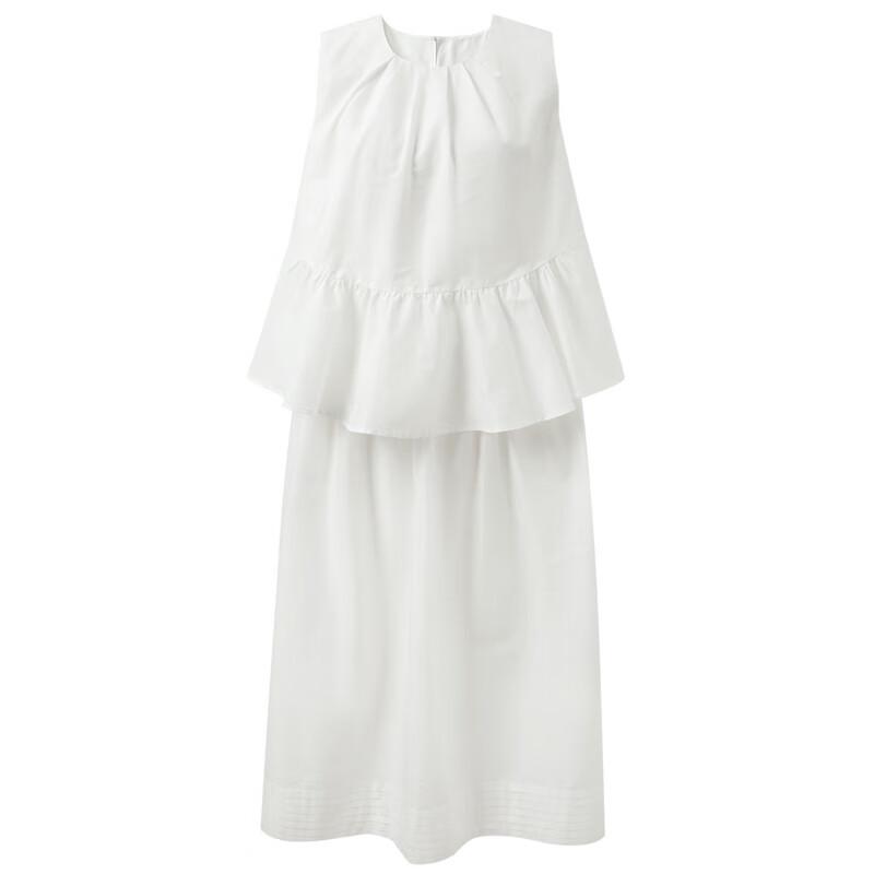 Sancai Summer Round Neck Sleeveless Faux Two-Piece Dress