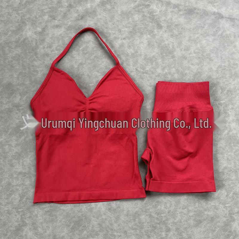 Women's High Elasticity Yoga Set: Strap Top & Butt-Lifting Leggings