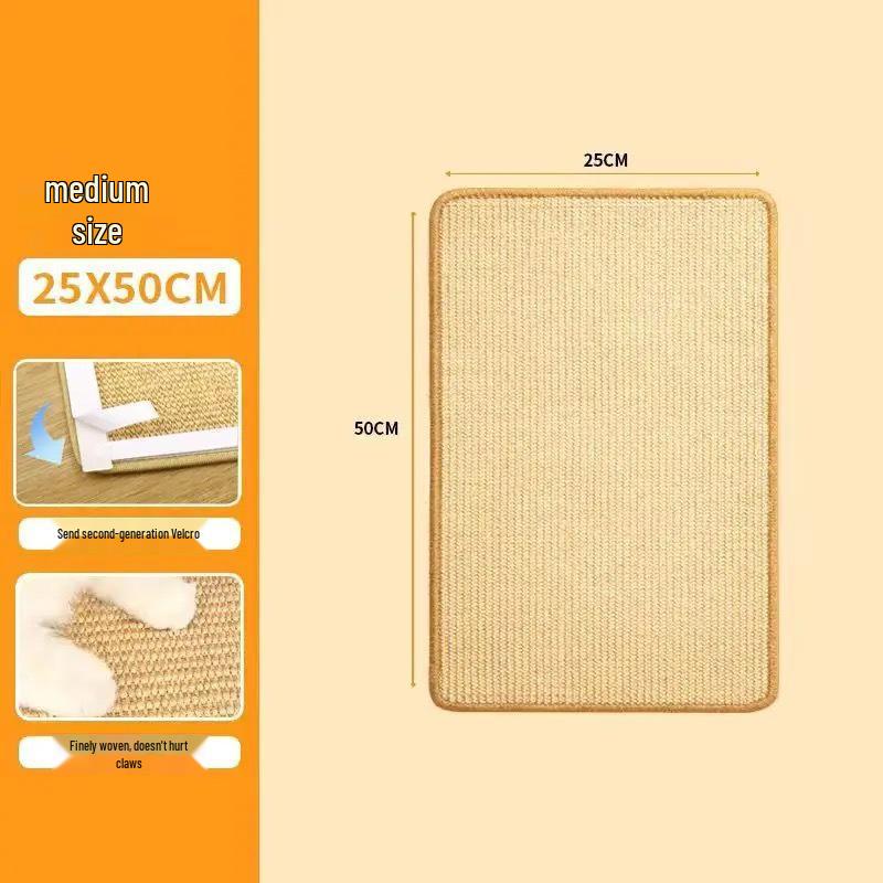 Wall-Mounted Sisal Cat Scratching Pad - Durable, Non-Shedding Sofa Protector for Claw Grinding
