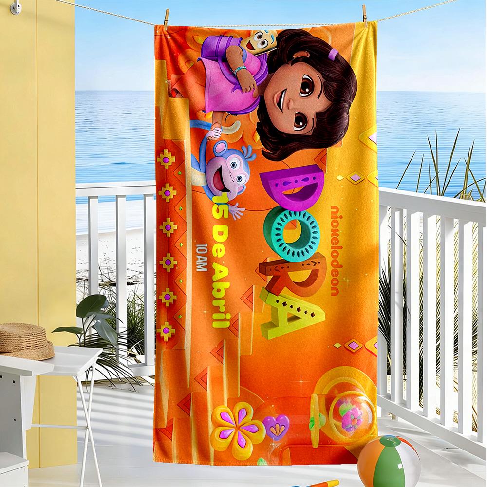Dora Explorer Beach Towel Super Soft & Absorbent Comfortable Lightweight Portable for Swimming,Beach,Camping, Travel, Beach Accessories,Gym