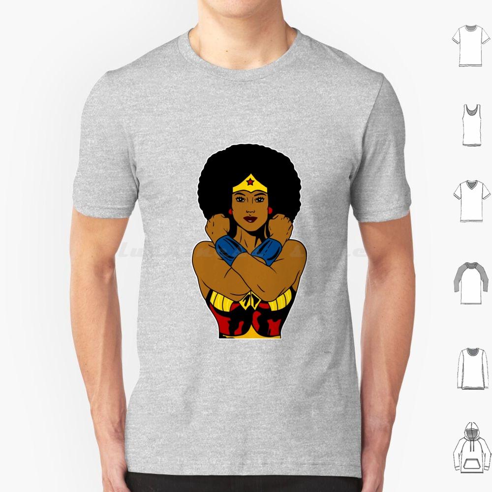 Strong Black Superhero Woman Afro Melanin T Shirt 6xl Cotton Cool Tee African American Africa Afro American Superhero Black