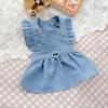 Pet Dress Cute Stylish Comfortable Side Zipper Dog Dress Costume for Spring Summer Light Blue XL