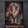 Abstract Lion Canvas Art Posters and Prints Graffiti Art Animals Paintings On the Wall Art Decor Pictures For Living Room Cuadro