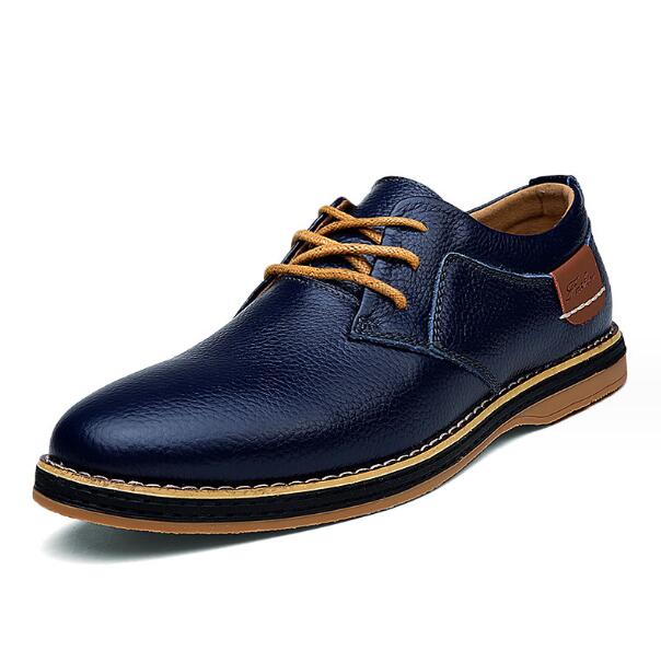 Fashion Men's Leather Shoes Genuine Leather Men Casual Shoes Business Work Office Lace-up Dress Shoes For Men Size 38-48