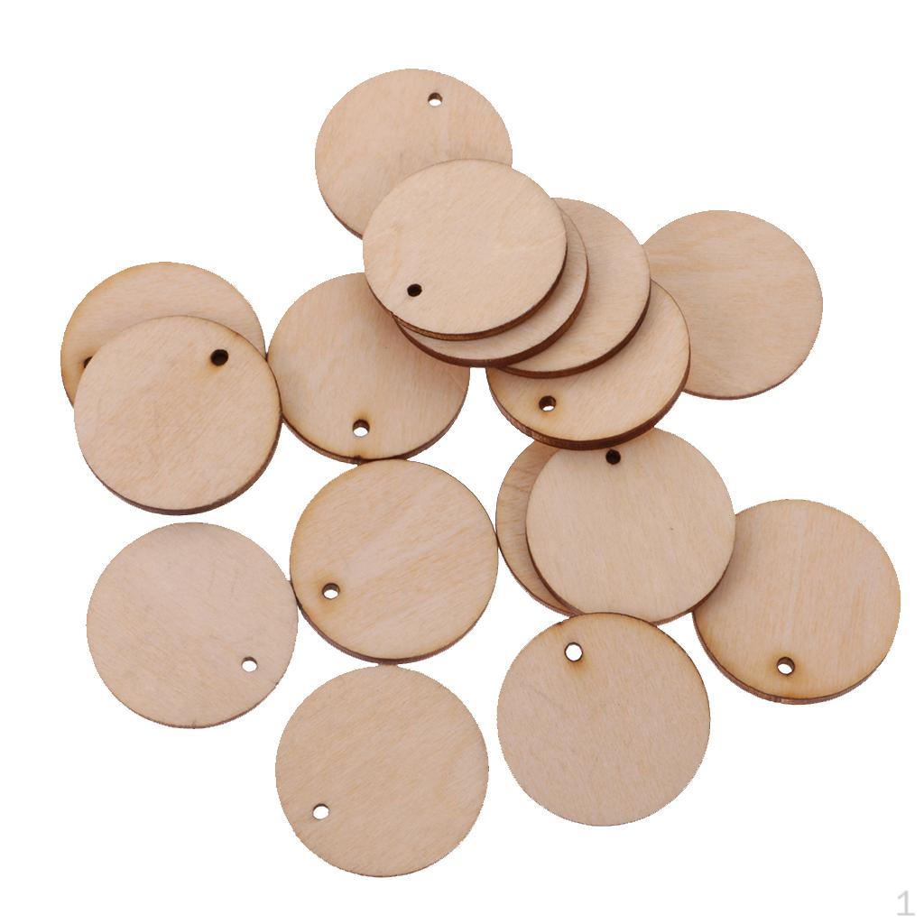 Of Unfinished Solid Round Wood Discs Coins Board Tags With Hose, Birthday Wooden Boards