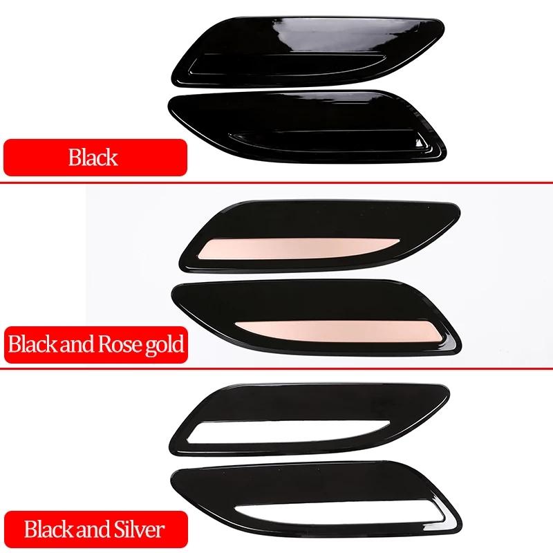 2 sztuk ABS srebrny kaptur wylot nawiewu powietrza skrzydło wykończenia naklejki dla Range Rover Velar 2017 2018 dekoracja zewnętrzna samochodu