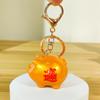 Prosperous Charm Pendant Keychain 2026 Golden Rubber Charm Keyring For Good Fortune Decoration And Daily Wear Use