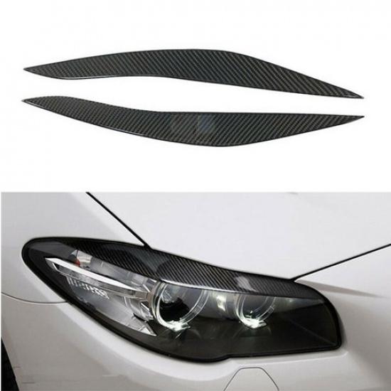 Auto Styling Carbon Fiber Car Outside Headlights Eyebrows Eyelids for BMW F10 5