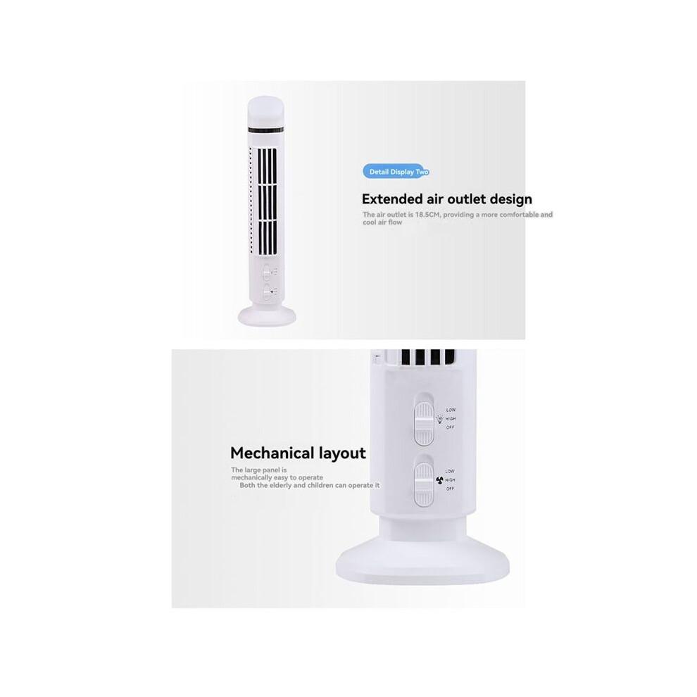 Ventilatore a Torre LED 2 Velocità Stand Ventilatore a Torre Elettrico Portatile da Pavimento per Soggiorno Camera da Letto Bianco