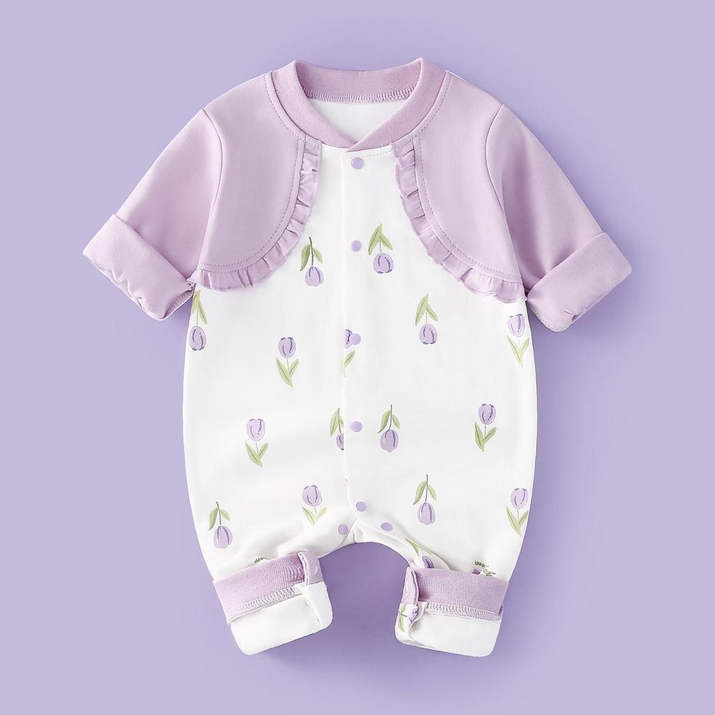 Newborn Unisex Cotton Rompers: Long Sleeve Onesies for Spring & Autumn