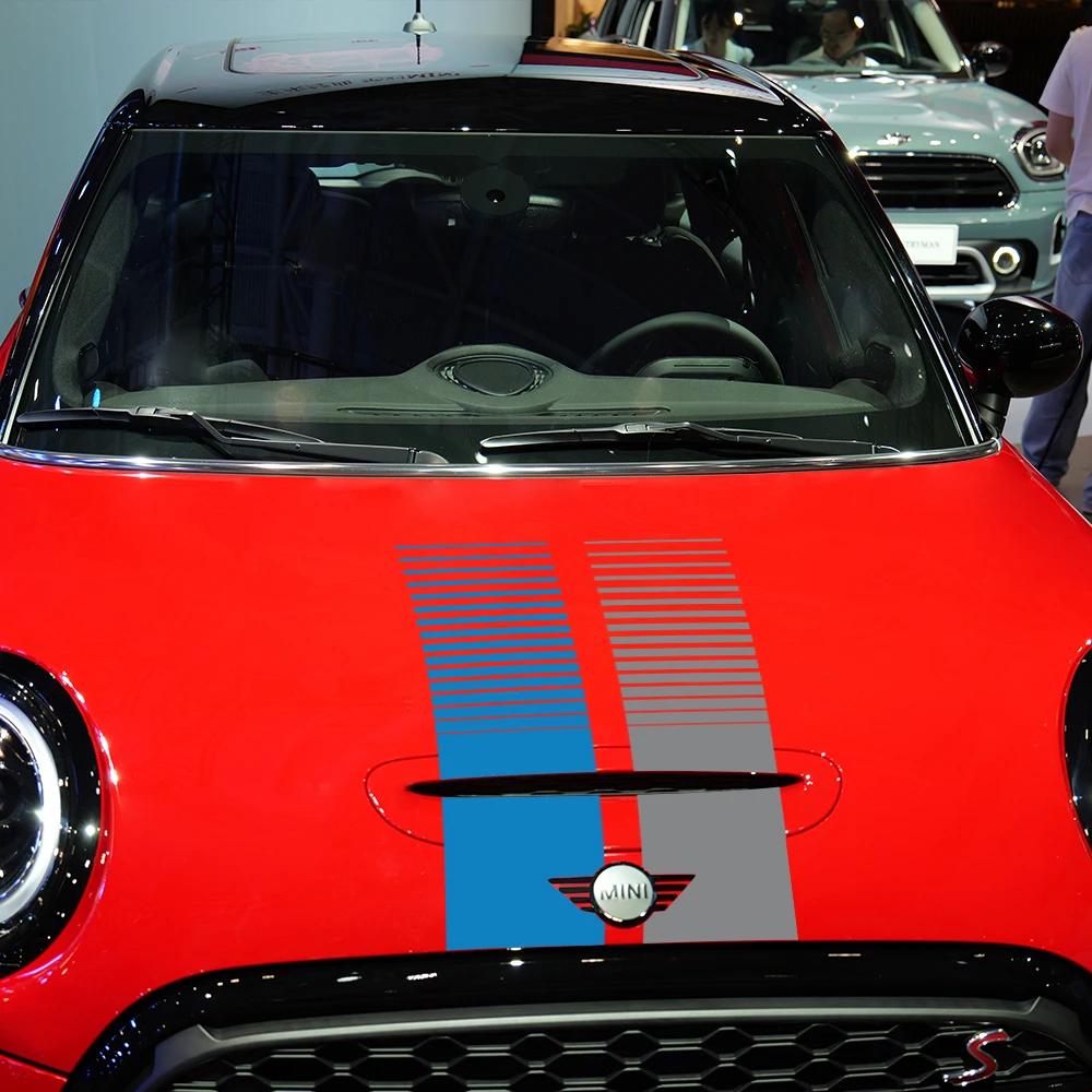 2Pcs Car Hood Bonnet Stripe Sticker Decor Decal Vinyl Film For MINI Cooper S One JCW F56 F55 F60 R56 R60 R61 Auto Accessories