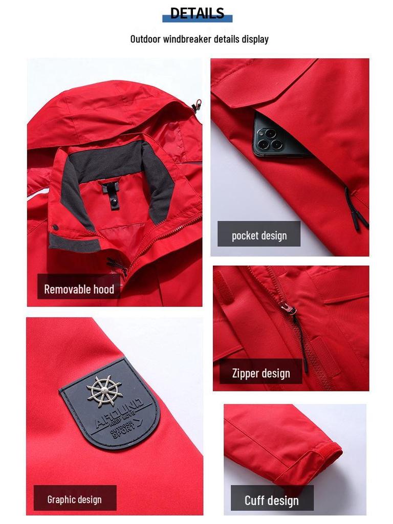 Spring Outdoor Waterproof Windbreaker - Men's & Women's Jacket, Windproof, Lightweight, Customizable Logo Available