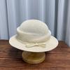 Cappello da Pescatore Giapponese a Maglia da Donna Bordo Piatto Estivo per Esterno Protezione Solare Traspirante Cappello a Cilindro con Fiocco Cappello Sottile da Sole