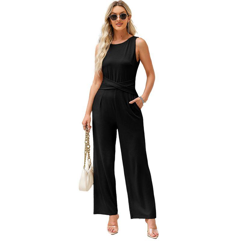 American Shiying Elegant Commuter Vest Jumpsuit Women 2025 Summer New Solid Straight Jumpsuit Women