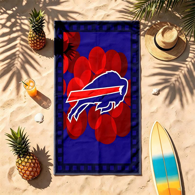 Buffalo Bills (14) Theme Beach Towel Sand Resistant Soft And Comfortable Suitable For The Pool Camping Yoga And Diving A Travel