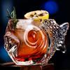 Creative 3D Transparent Fish Shape Bar Cocktail Glass Party Thick Heavy Lovely Smoothies Bowl Cup Cold Drink Tiki Glasses Mug