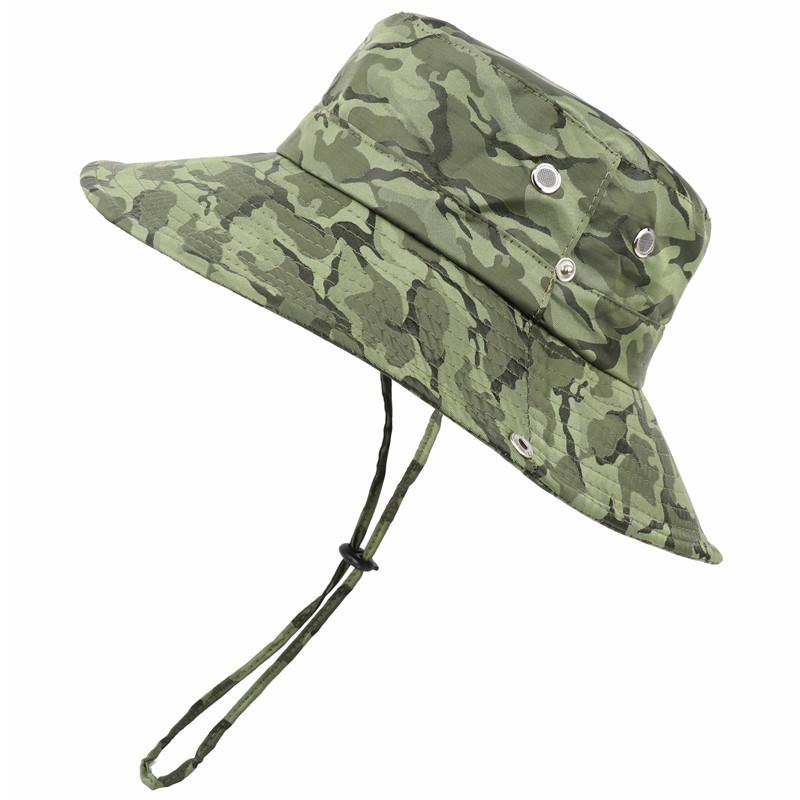 New men's and women's camouflage bucket hat outdoor sun protection fishing hat big edge outdoor hiking sun hat