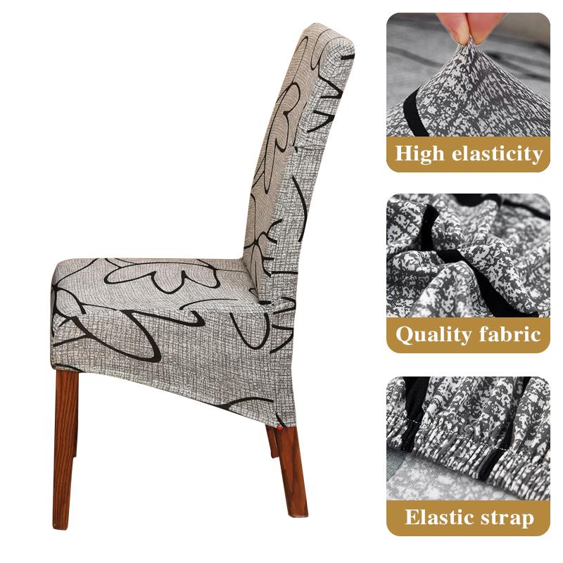 Pokrowiec na krzesło w rozmiarze XL z nadrukiem, elastyczny, z długim oparciem, z pokrowcem na krzesło do jadalni, hotelu, bankietów, dekoracji wnętrz