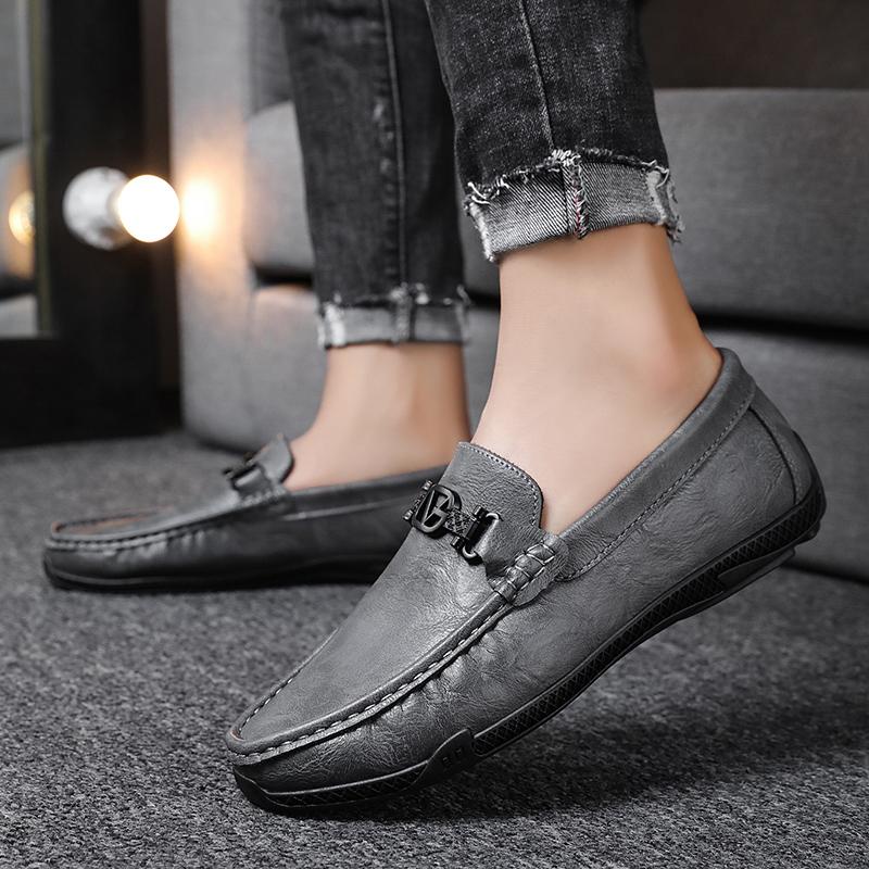New Spring Octopus Leather Shoes Men's Casual Shoes England Handmade Driving Leather Shoes Peas Lazy Shoes