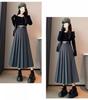2026 Women's Petite High-Waisted Gray Wool Blend Pleated A-Line Skirt - Autumn Style