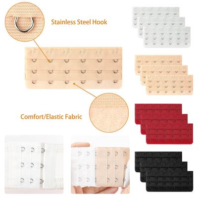 3pcs Three Row-six Button Stainless Steel Bra Extension Buckle