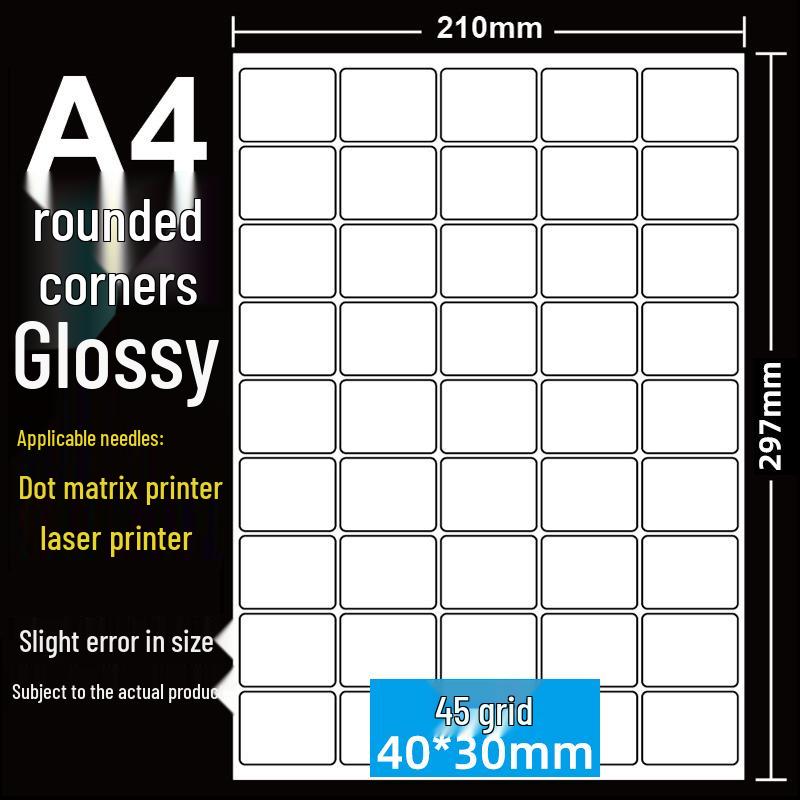 A4 Matte Self-Adhesive Printing Paper - 100 Sheets