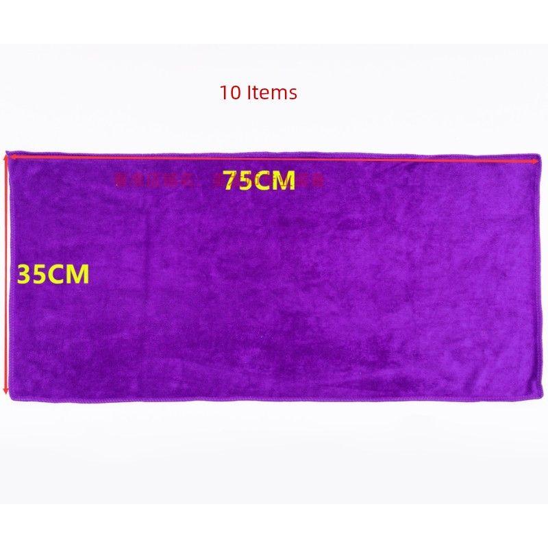 

Barber Shop Thickened Towel Bag Hair Soft Absorbent Lint-Free Beauty Salon Special Hair Salon Hair Super Absorbent Towel-Purple [Ten Pieces] [105g]
