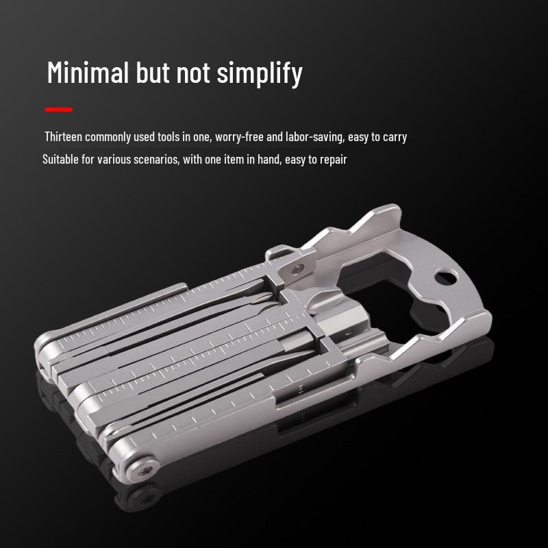 Portable 13-in-1 Multifunctional Stainless Steel Folding Screwdriver Tool for Outdoor Use