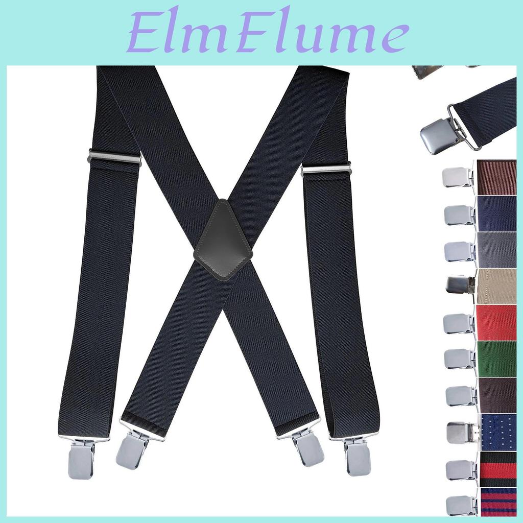 Adjustable Solid Color Adult Suspenders Strap Work Beltelastic Braces Clip British Retro Style