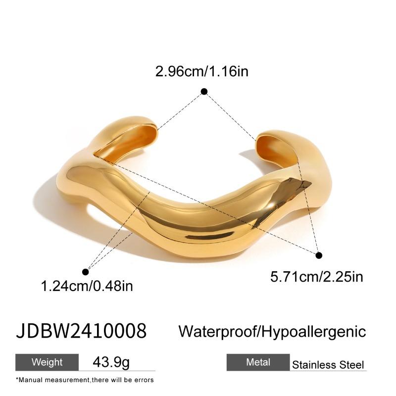 

Stainless Steel Ancient-style Plain Ring Bracelet for Women - High-end Stainless Steel Jewelry Accessory JDBW2410008