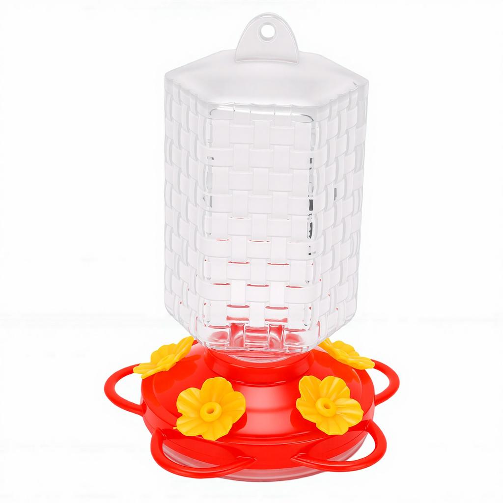 Outdoor Hanging Glass Bird Feeder Clear Glass Bottle Wild Bird Feeder for Courtyard Garden Balcony with 5 Feeding Ports