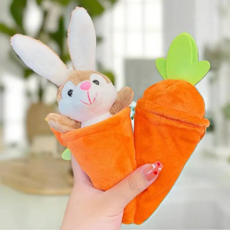 Carrot Rabbit Plush Pendant: Keychain & Bag Accessory