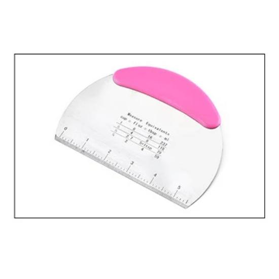 Stainless Steel Dough Cutter Ergonomic PP Non Slip Handle Stable Multi Scale Design No Rust Cake Baking Scraper
