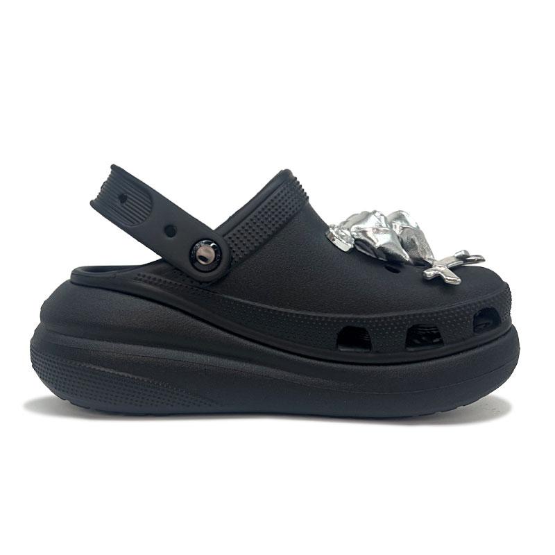 Crocs Crush Clog Black Moon Silver Rose EVA Cold Princess Fashion Trend Temperament Hole Shoes Women Black