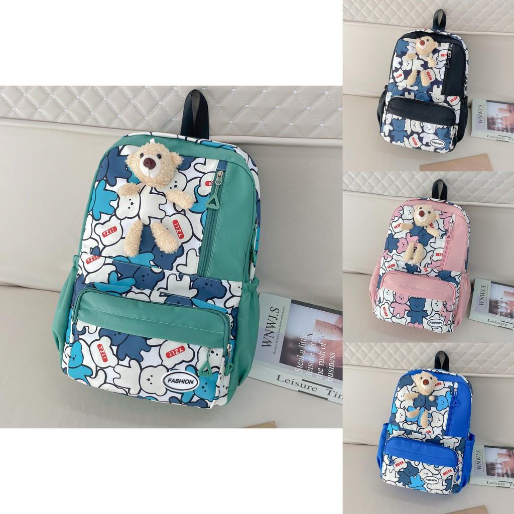 Stylish Unisex Nylon Backpack With Animal Pattern Ideal For School And Travel Use