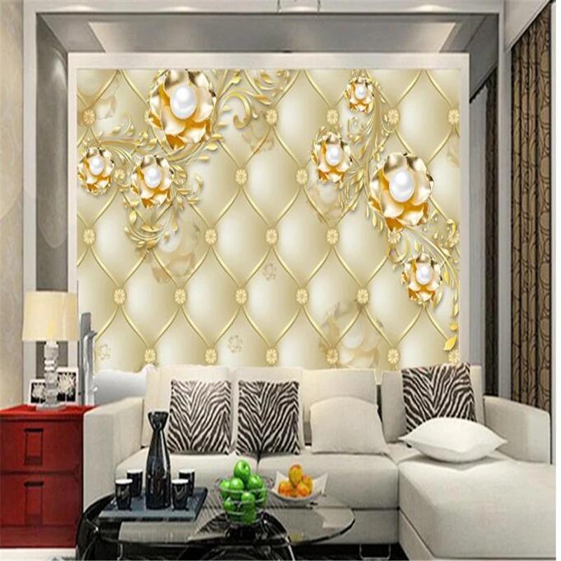 Blumentapete europäischen weichen Paket 3D Wandbild Wohnzimmer Schlafzimmer Home Decor Wallpaper