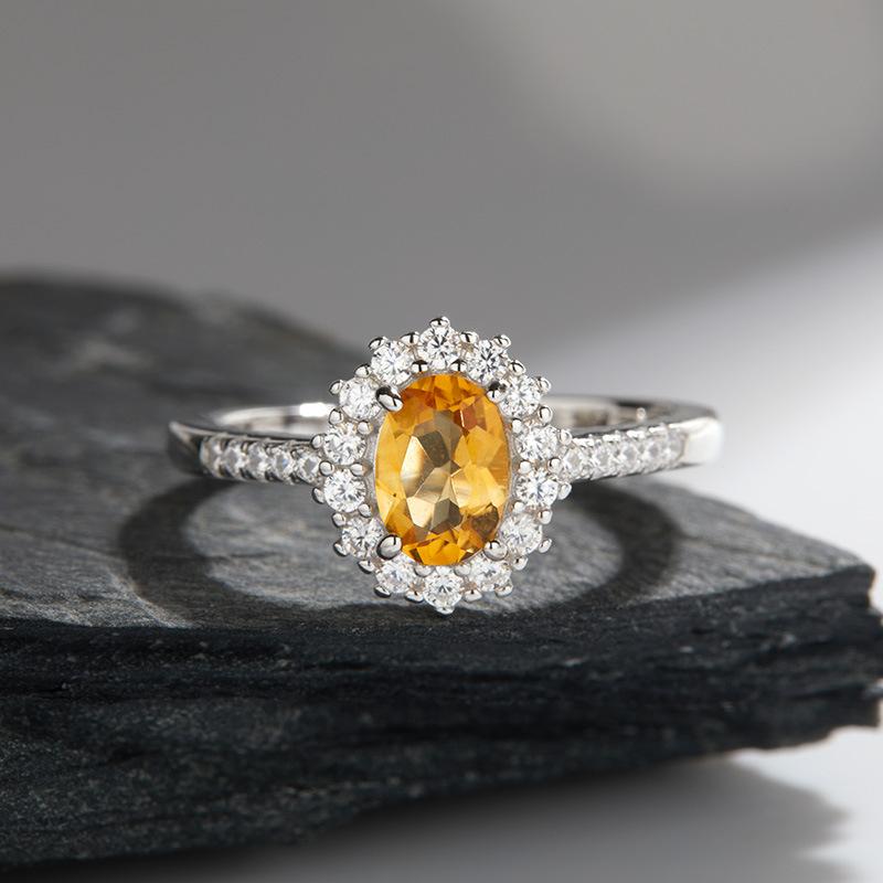 Original Design Does Not Fade Niche High Sense S925 Sterling Silver 18K Natural Citrine Lucky Treasure Ring Women