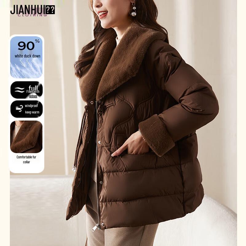 

JIANHU Mid-Aged Women s Fashion Patchwork Down Jacket 5XL