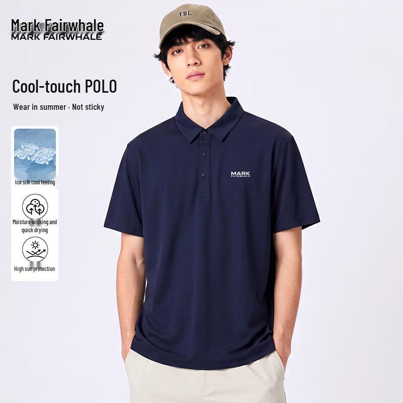 Mark Hua Fei Men s Classic Quick-Dry Ice Silk Polo T-Shirt L