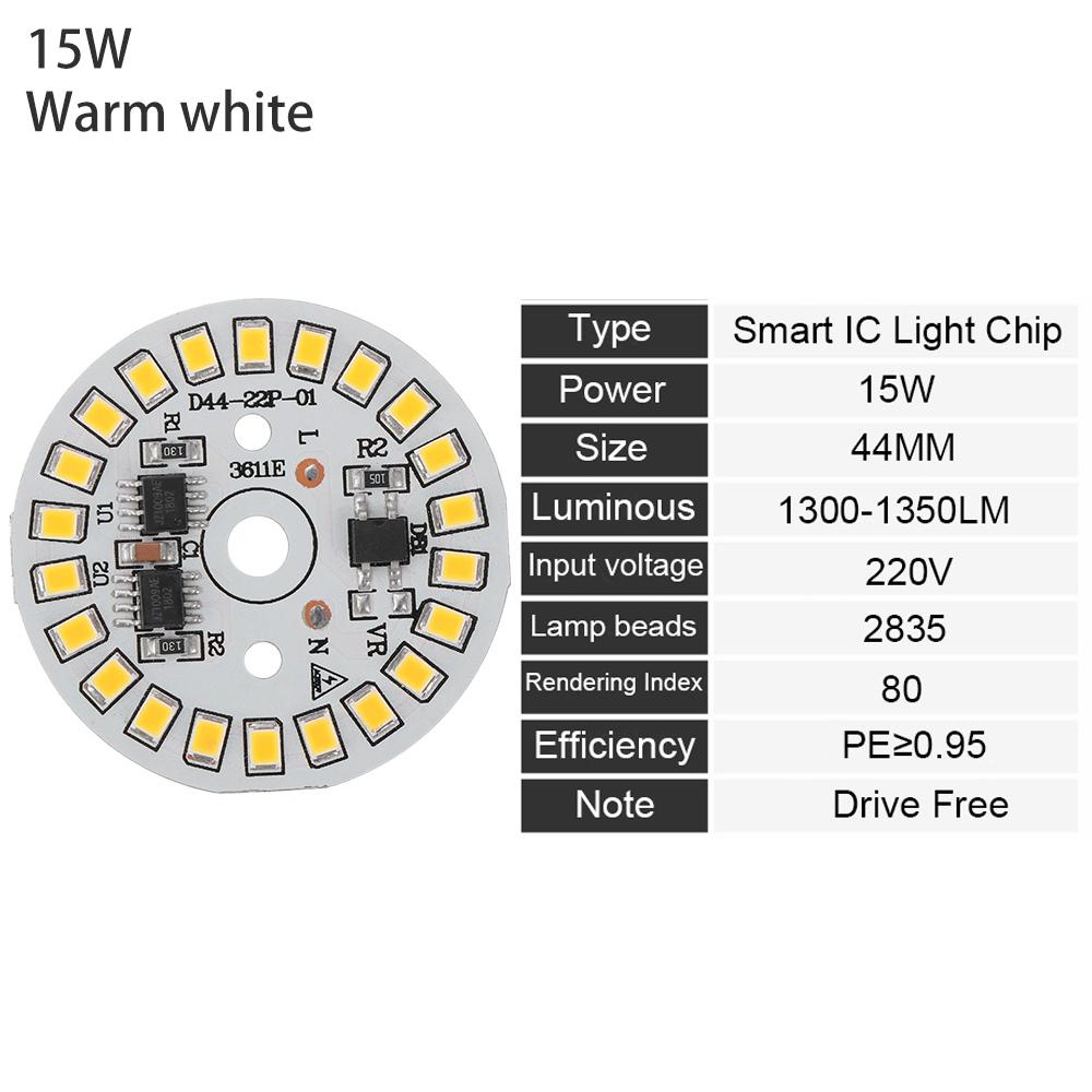 

1Pc Warm White/White Smart IC Driver AC220V LED Chip 2835 SMD Light Plate Bulb Lamp Bean 3W теплый белый