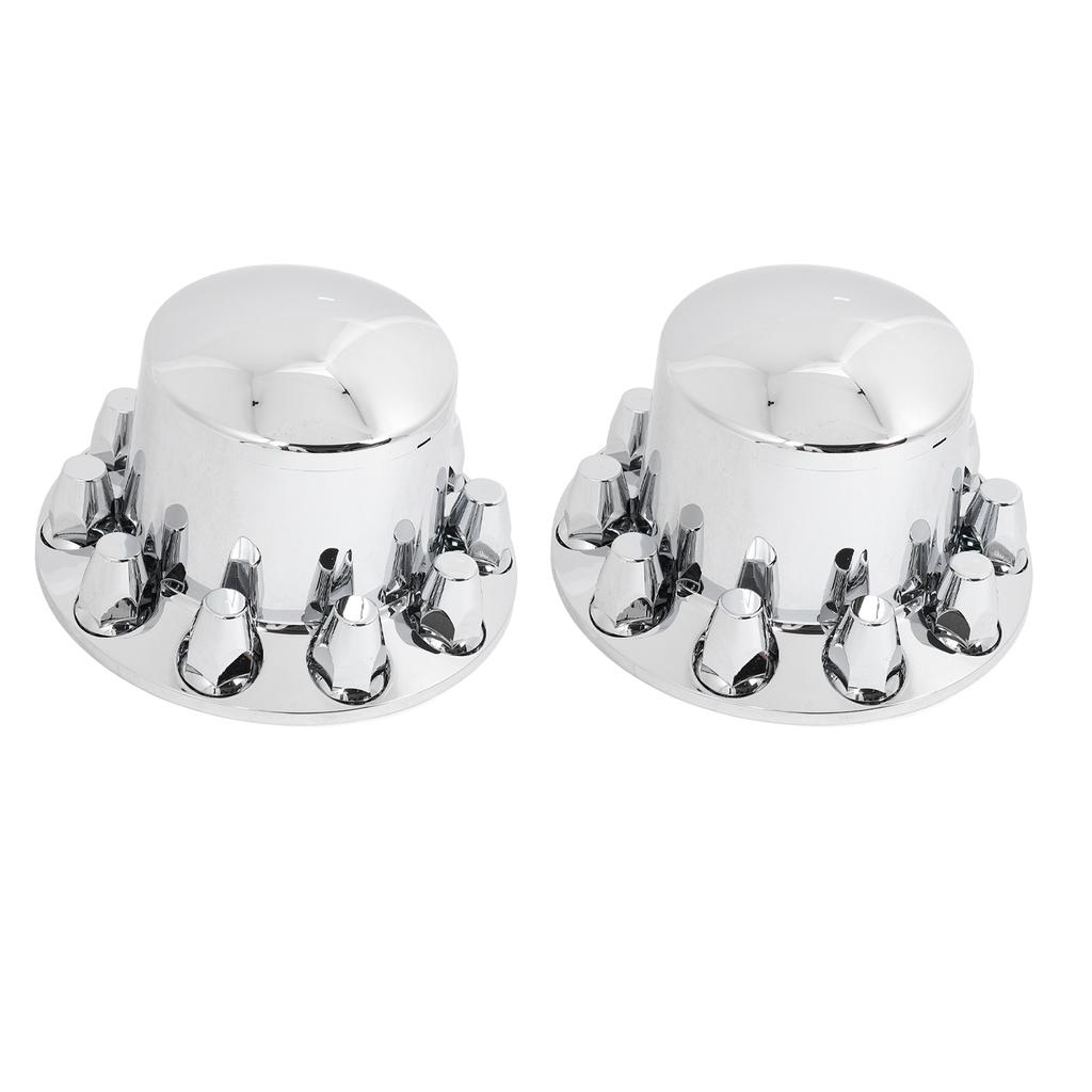2PCS Rear Wheel Axle Covers Kit Chrome Plated Prevent Rust for Most Trucks Trailers Vehicles with 33mm Flange Lug Nuts